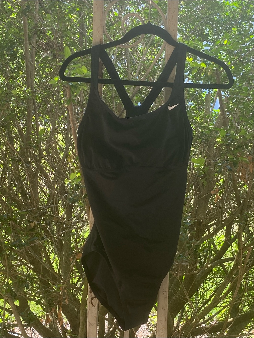 Nike Black One-Piece Swimsuit with White Swoosh